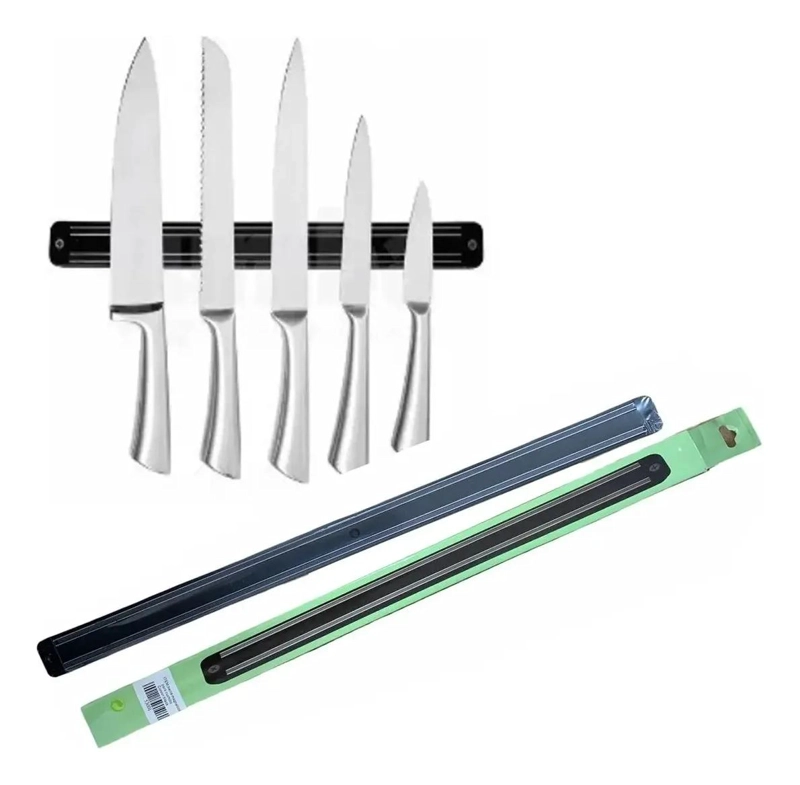 BARRA MAGNE TICA PARA CUCHILLOS DE COCINA 50 CM COLOR NEGRO - 10