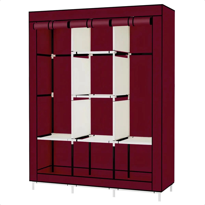 ARMARIO CLOSET ROPERO ARMABLE GRANDE COLOR ROJO PARA ORGANIZACION - 4