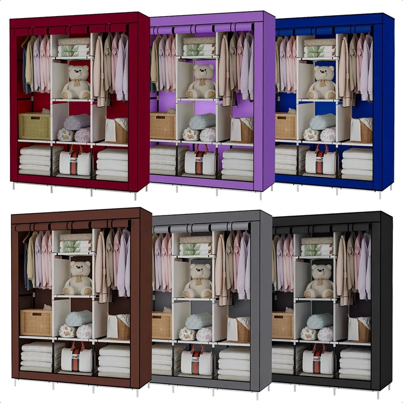 ARMARIO CLOSET ROPERO ARMABLE GRANDE COLOR ROJO PARA ORGANIZACION - 5