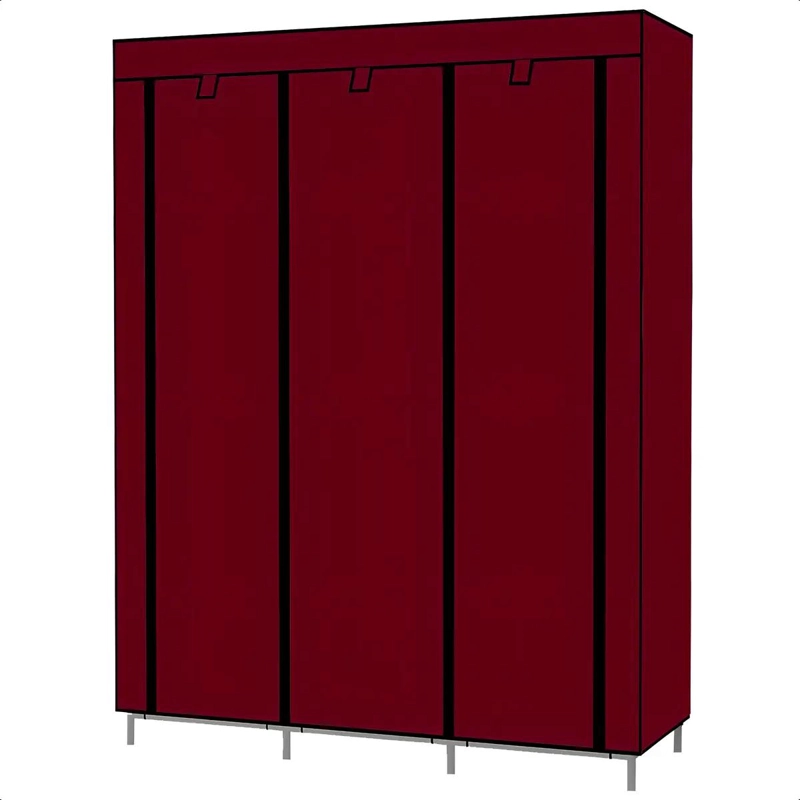 ARMARIO CLOSET ROPERO ARMABLE GRANDE COLOR ROJO PARA ORGANIZACION - 6