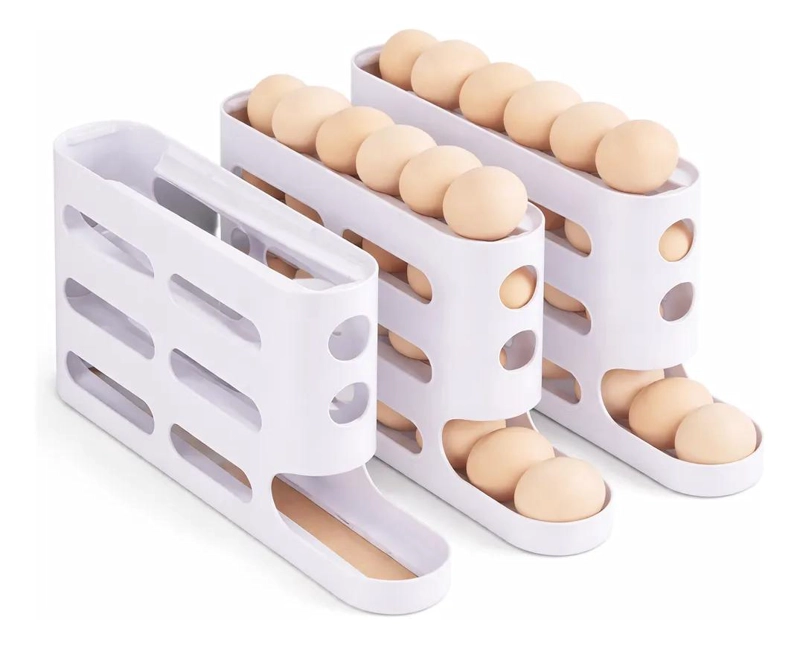 ORGANIZADOR AUTOMATICO RODANTE PARA HUEVOS EN COCINA - 1