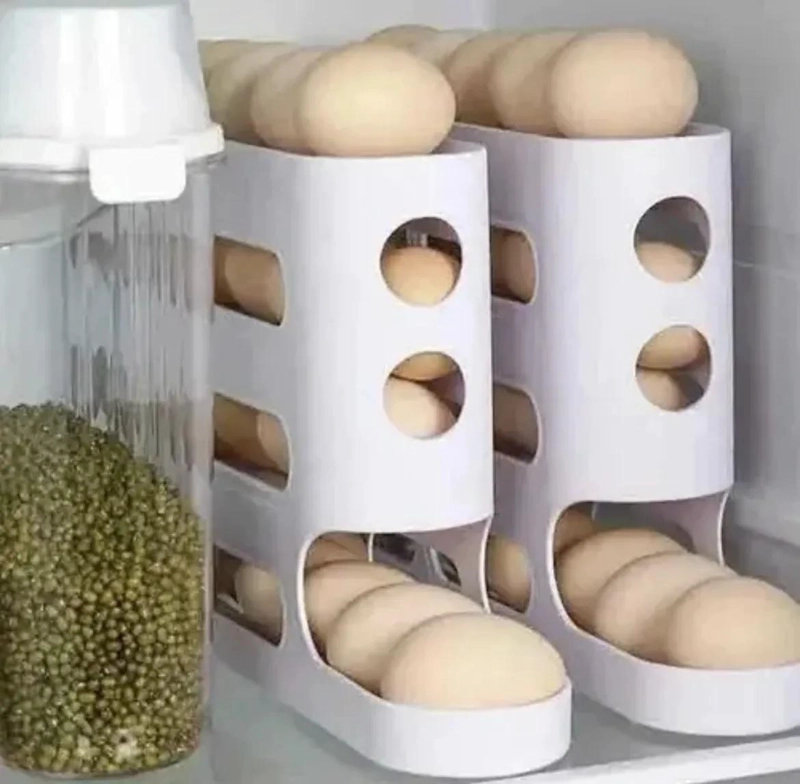 ORGANIZADOR AUTOMATICO RODANTE PARA HUEVOS EN COCINA - 4