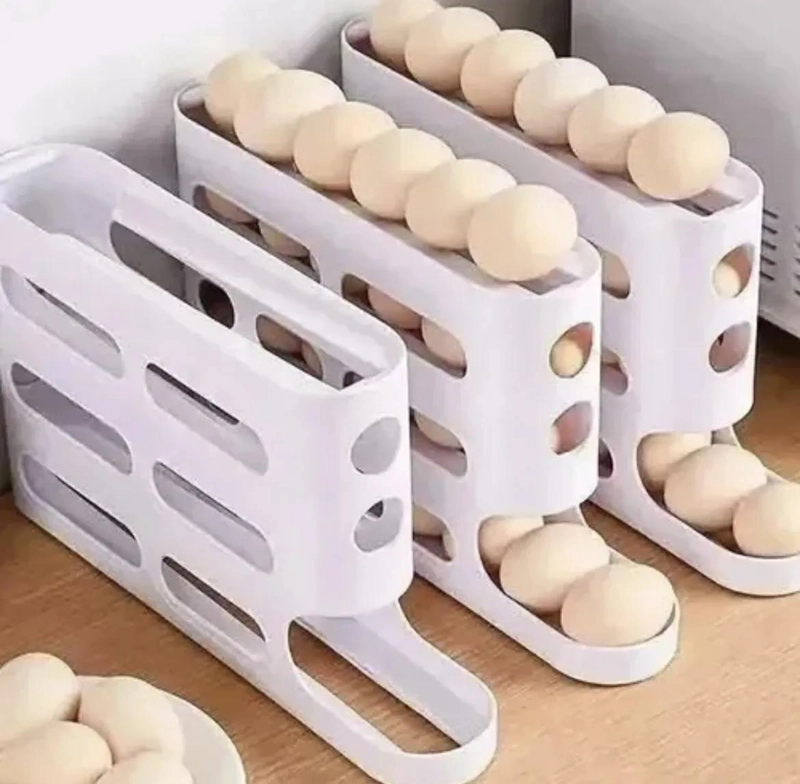 ORGANIZADOR AUTOMATICO RODANTE PARA HUEVOS EN COCINA - 6