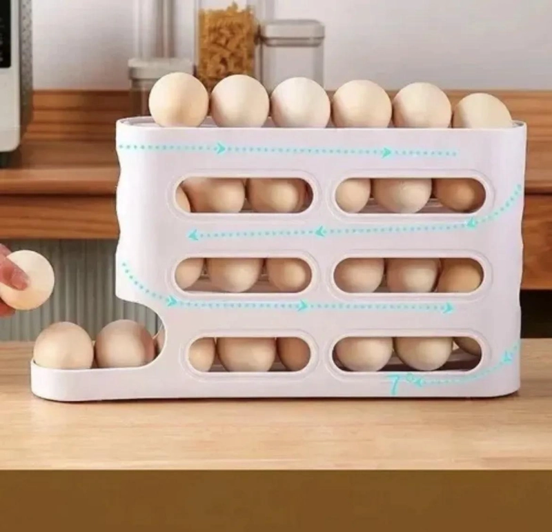ORGANIZADOR AUTOMATICO RODANTE PARA HUEVOS EN COCINA - 7