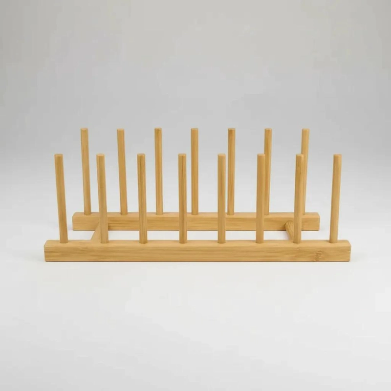 ORGANIZADOR DE BAMBU PARA PLATOS Y UTENSILIOS DE COCINA - 6