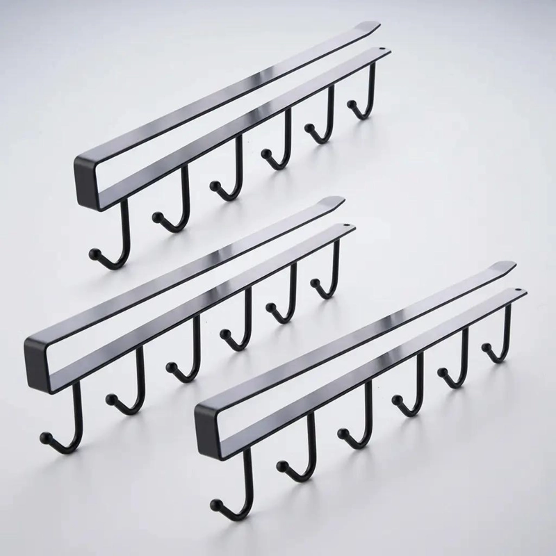 SOPORTE COLGADOR MULTIFUNCIONAL PARA COCINA CON 6 GANCHOS - 1