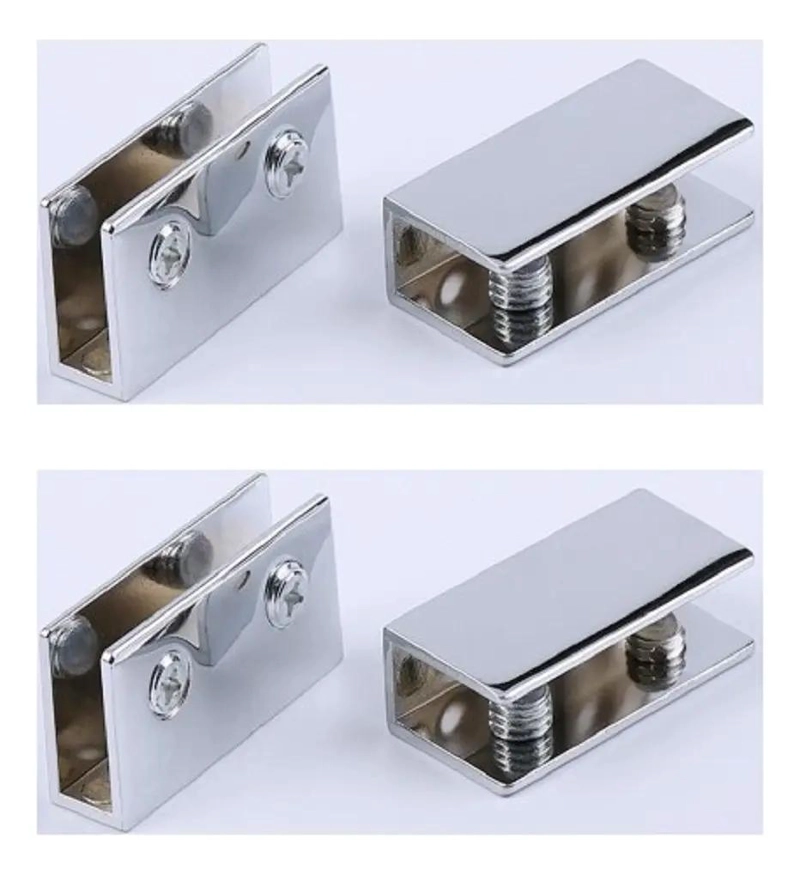 SOPORTE PARA REPISA DE VIDRIO CROMADO PARA ESTANTES DE 3 A 8MM - 1