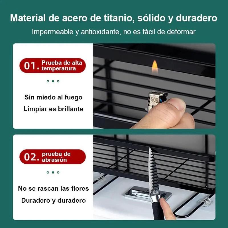 ESTANTE ORGANIZADOR METALICO PARA BAÑO CON REPISA - 4