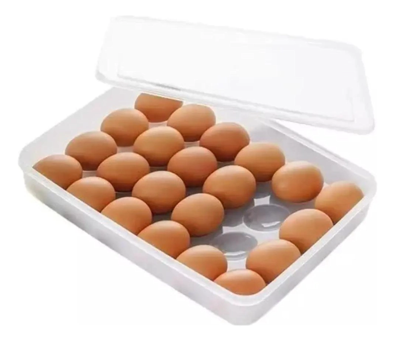 HUEVERA ORGANIZADORA APILABLE PARA 24 HUEVOS CON TAPA - 1