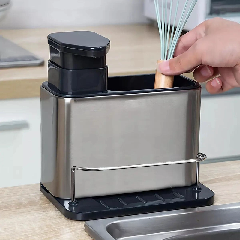 ORGANIZADOR DE JABON Y ESPONJA PARA FREGADERO COMPACTO - 1