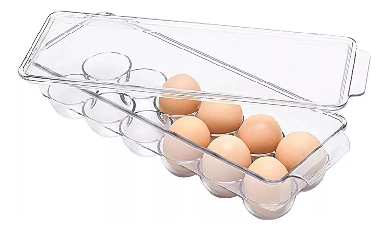 ORGANIZADOR DE HUEVOS TRANSPARENTE PARA REFRIGERADOR - 1