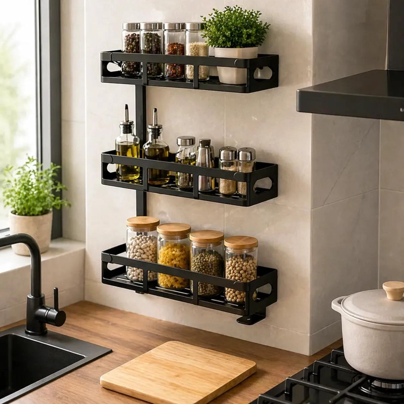ESTANTE FLOTANTE MULTIFUNCIONAL PARA COCINA Y BAÑO - 5