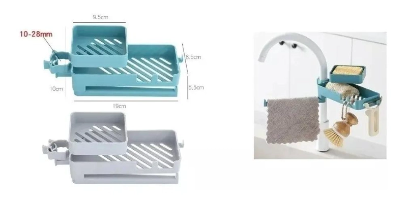 ORGANIZADOR DE LIMPIEZA PARA COCINA Y LAVAPLATOS EN COLOR GRIS - 2