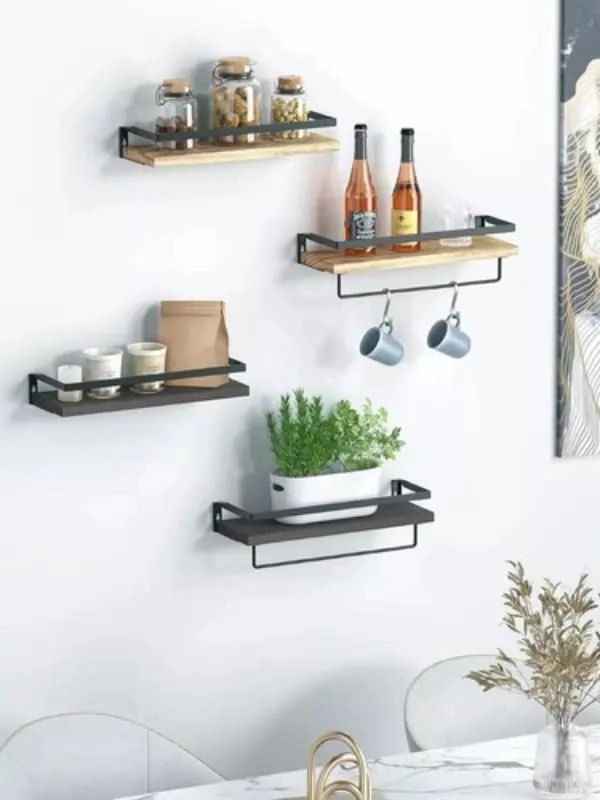 ESTANTES FLOTANTES PARA PARED EN JUEGO DE 4 PARA BAÑO Y COCINA - 5