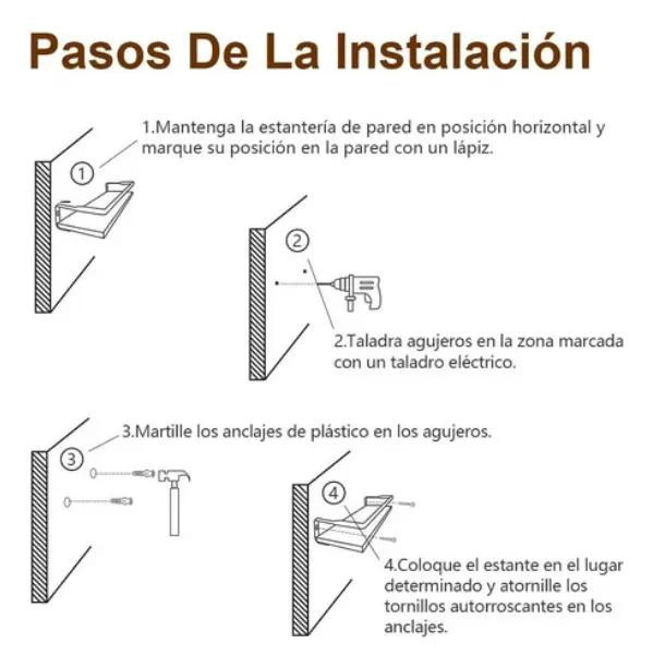 ESTANTES FLOTANTES PARA PARED EN JUEGO DE 4 PARA BAÑO Y COCINA - 8