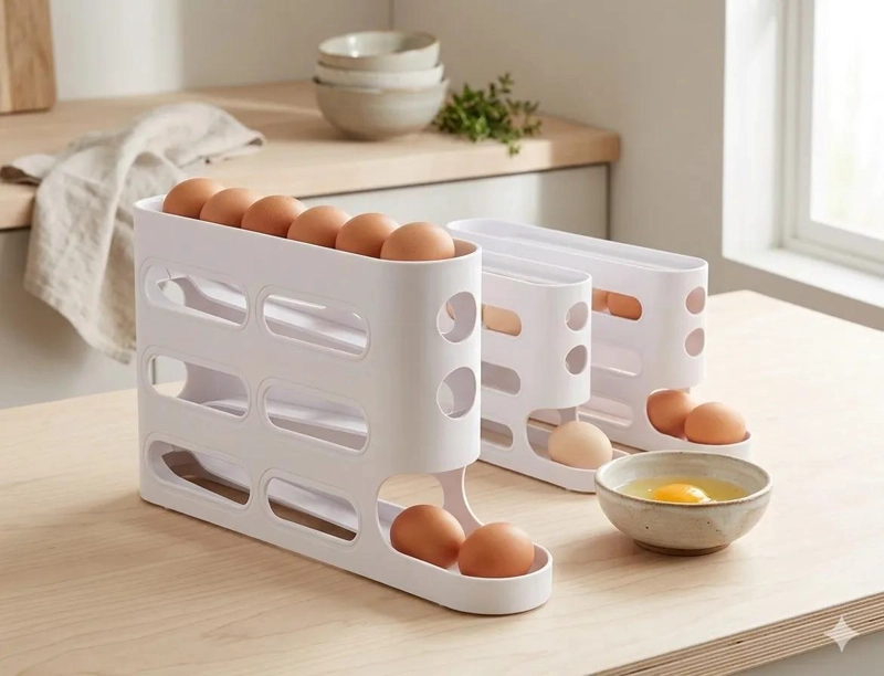 ORGANIZADOR DE HUEVOS 30 CAVIDADES EN 3 NIVELES BLANCO - 1
