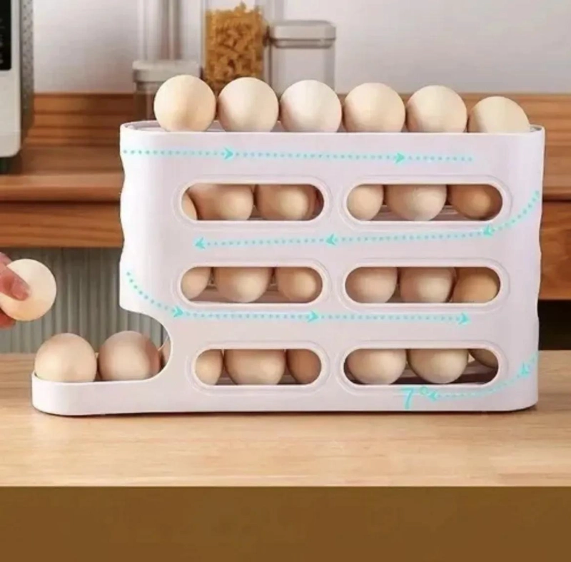 ORGANIZADOR DE HUEVOS 30 CAVIDADES EN 3 NIVELES BLANCO - 4