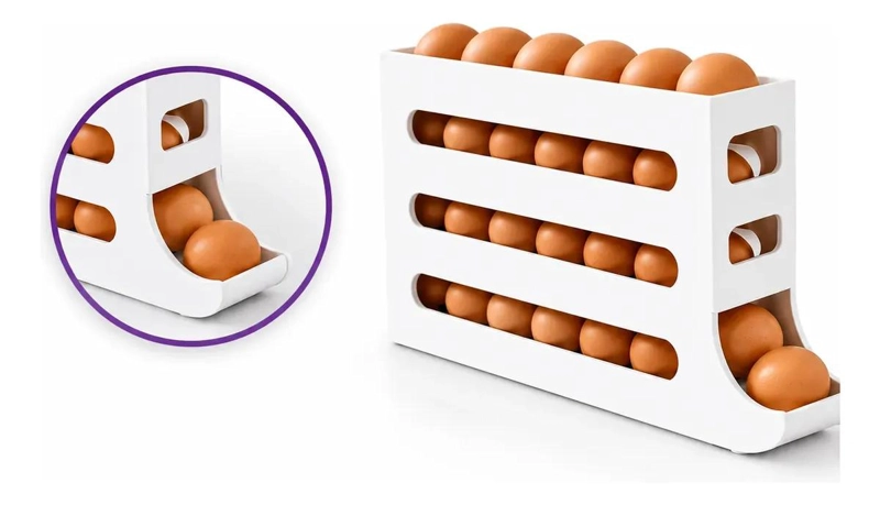 DISPENSADOR RODANTE DE HUEVOS PARA 26 UNIDADES - 1