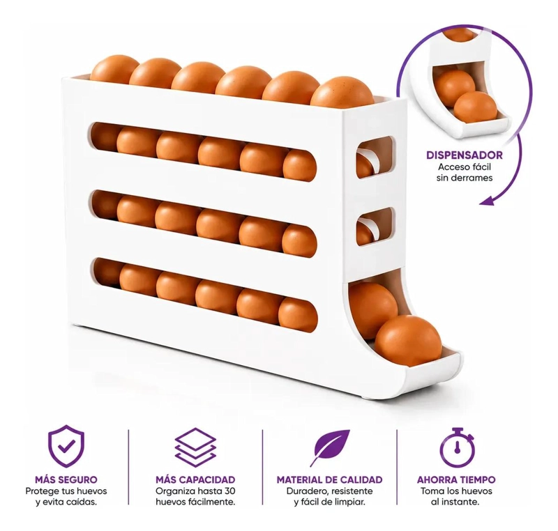 DISPENSADOR RODANTE DE HUEVOS PARA 26 UNIDADES - 2