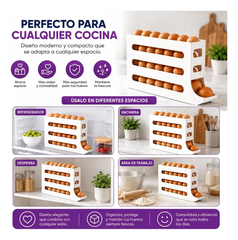DISPENSADOR RODANTE DE HUEVOS PARA 26 UNIDADES - 4