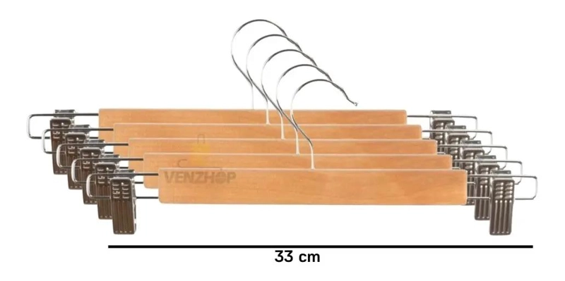 PACK DE 5 COLGADORES DE MADERA PARA PANTALONES CON DISEÑO DIVERTIDO - 4
