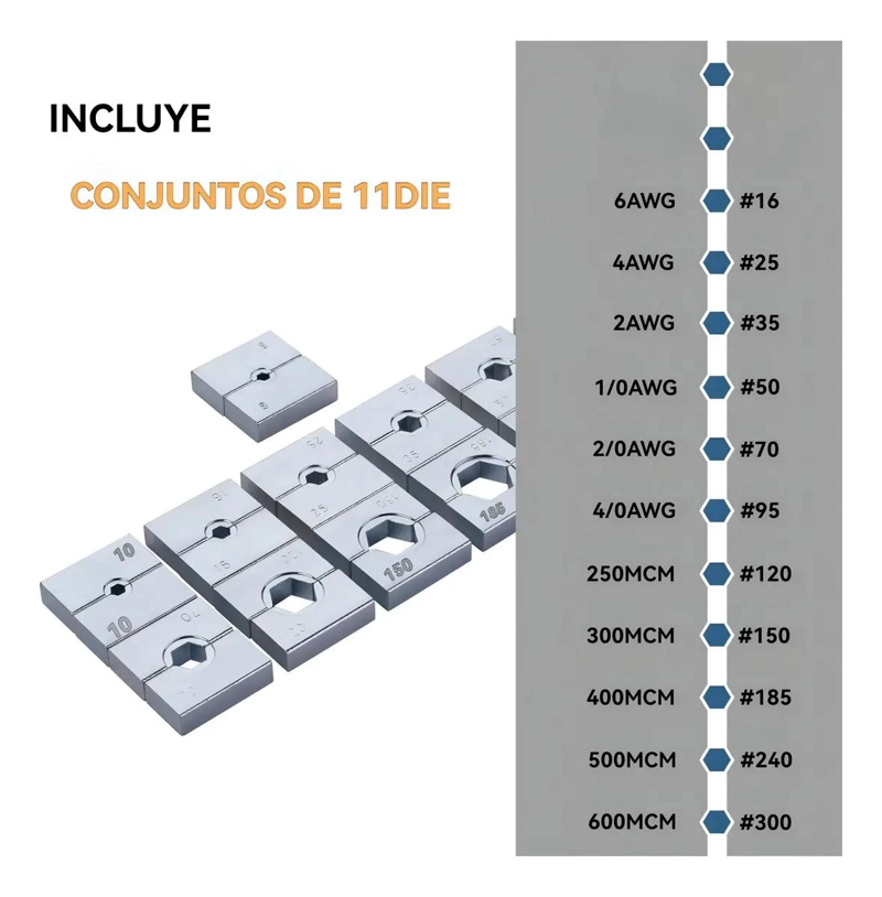 PRENSA HIDRAULICA PARA TERMINALES 16TON 16-300 MM² - 2