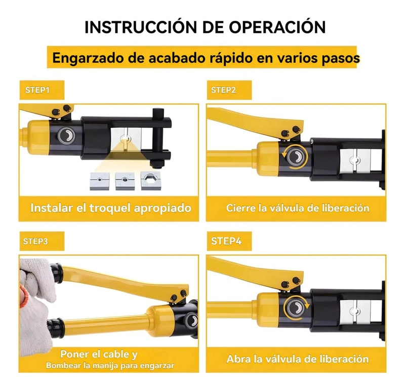 PRENSA HIDRAULICA PARA TERMINALES 16TON 16-300 MM² - 6