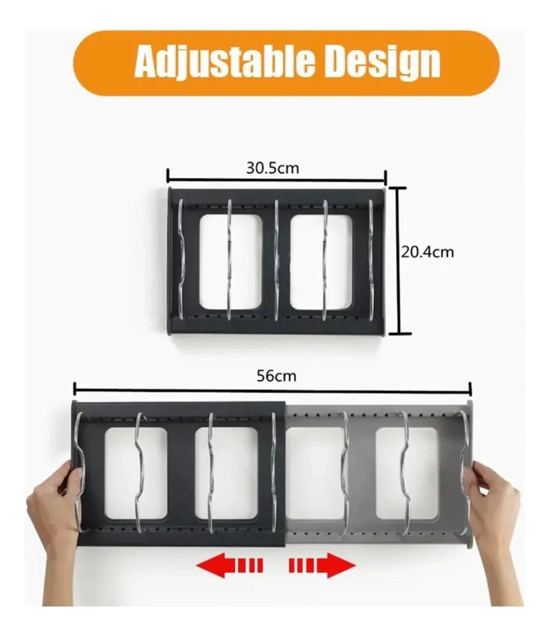 RACK ORGANIZADOR EXPANDIBLE PARA OLLAS Y TAPAS DE COCINA - 3