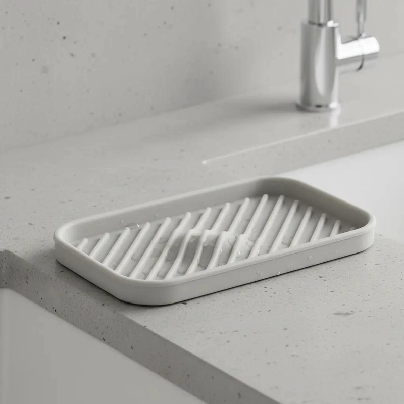 SOPORTE DE SILICONA PARA ESPONJA DE COCINA FUNCIONAL - 5