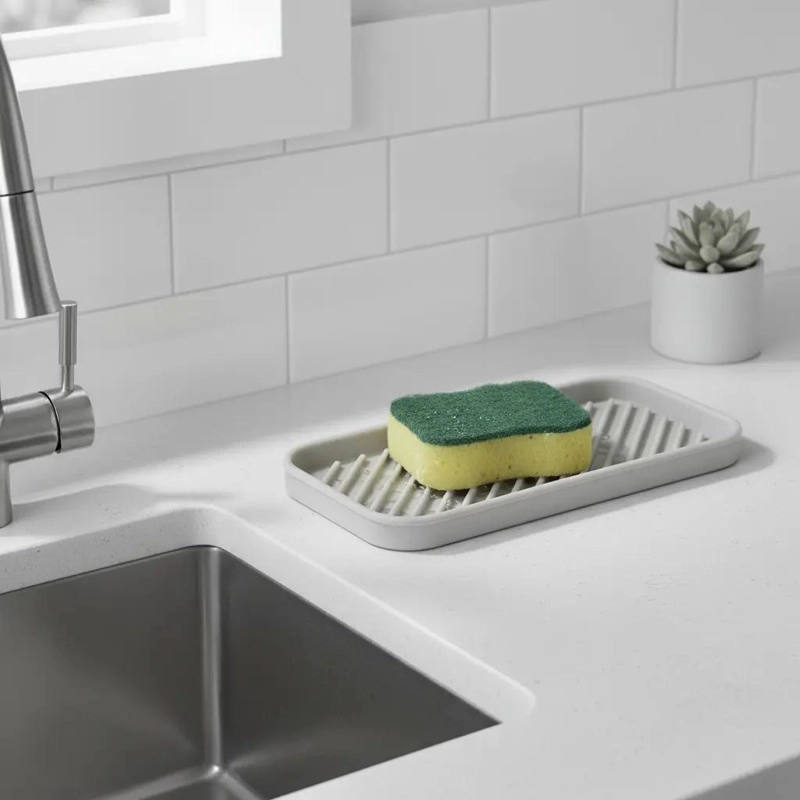 SOPORTE DE SILICONA PARA ESPONJA DE COCINA FUNCIONAL - 6