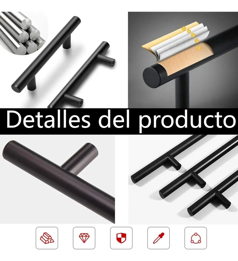 TIRADORES DE ACERO INOXIDABLE PARA MUEBLES 15CM - 4