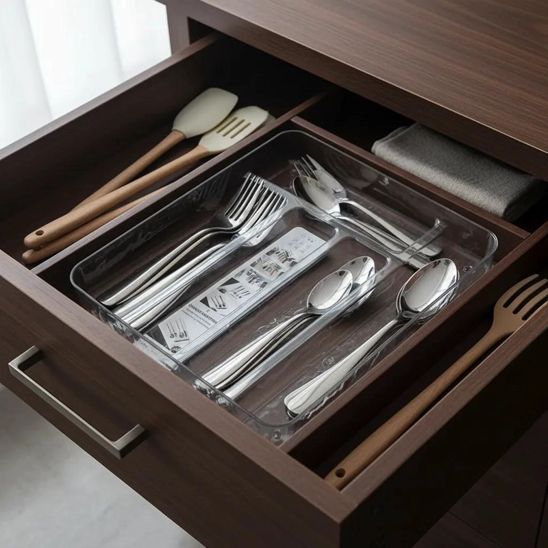 ORGANIZADOR DE CUBIERTOS CON 5 COMPARTIMIENTOS PARA COCINA - 4