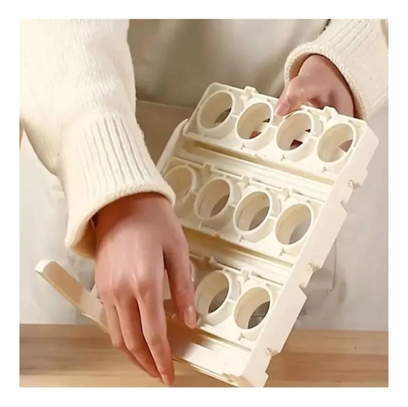 ORGANIZADOR PLEGABLE DE HUEVOS PARA COCINA CON 3 NIVELES - 5
