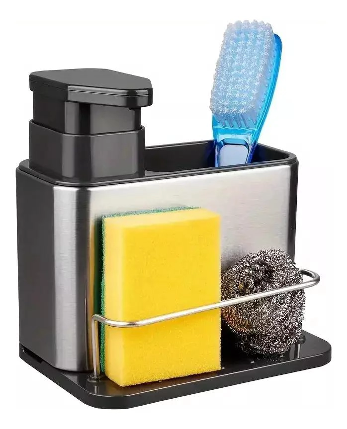 DISPENSADOR DE JABON Y ORGANIZADOR DE ESPONJAS PARA COCINA - 1