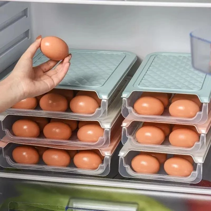 ORGANIZADOR DE HUEVOS APILABLE CON TAPA PARA 21 UNIDADES - 3