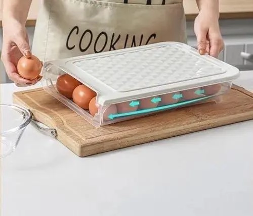 ORGANIZADOR DE HUEVOS APILABLE CON TAPA PARA 21 UNIDADES - 4