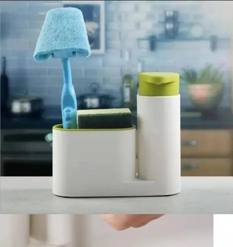 DISPENSADOR DE JABON Y PORTA ESPONJA PARA LAVAPLATOS - 4