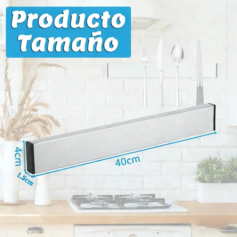 BARRA MAGNE TICA DE ACERO INOXIDABLE DE 40 CM PARA CUCHILLOS - 4