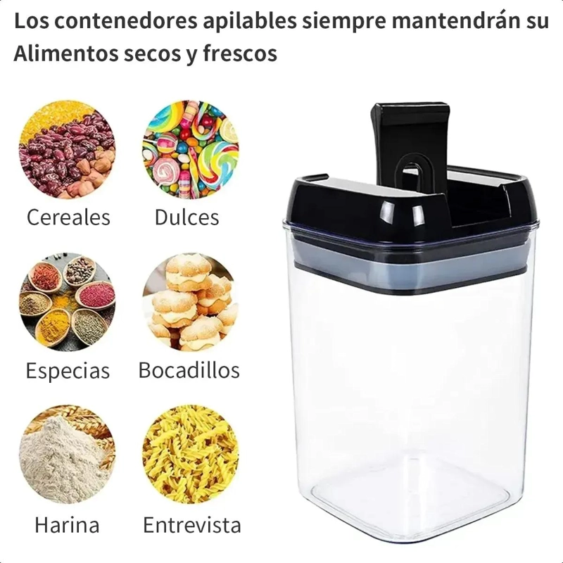 SET DE 7 CONTENEDORES HERME TICOS PARA ORGANIZAR COCINA - 6