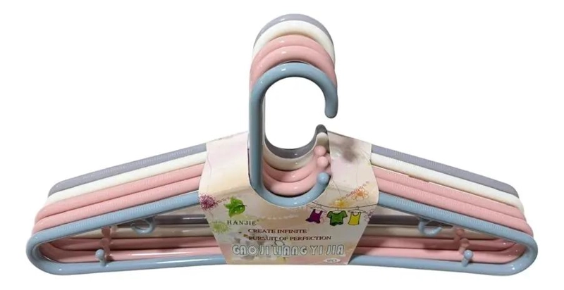 PACK DE 50 GANCHOS COLGADORES ANTIDESLIZANTES PARA ROPA MULTICOLOR - 1