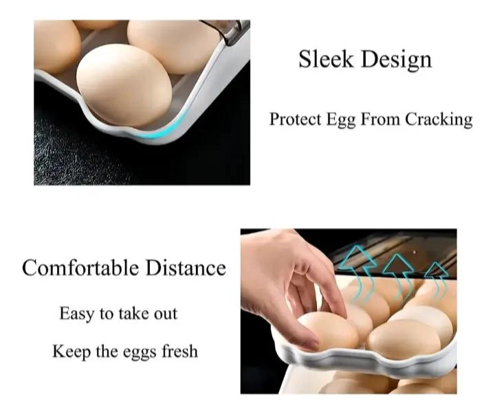 ORGANIZADOR DE HUEVOS PARA REFRIGERADOR CON TAPA TRANSPARENTE - 4