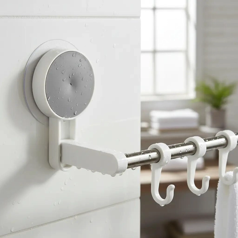 BARRA COLGADOR ORGANIZADOR PARA BAÑO Y COCINA CON GANCHOS - 5