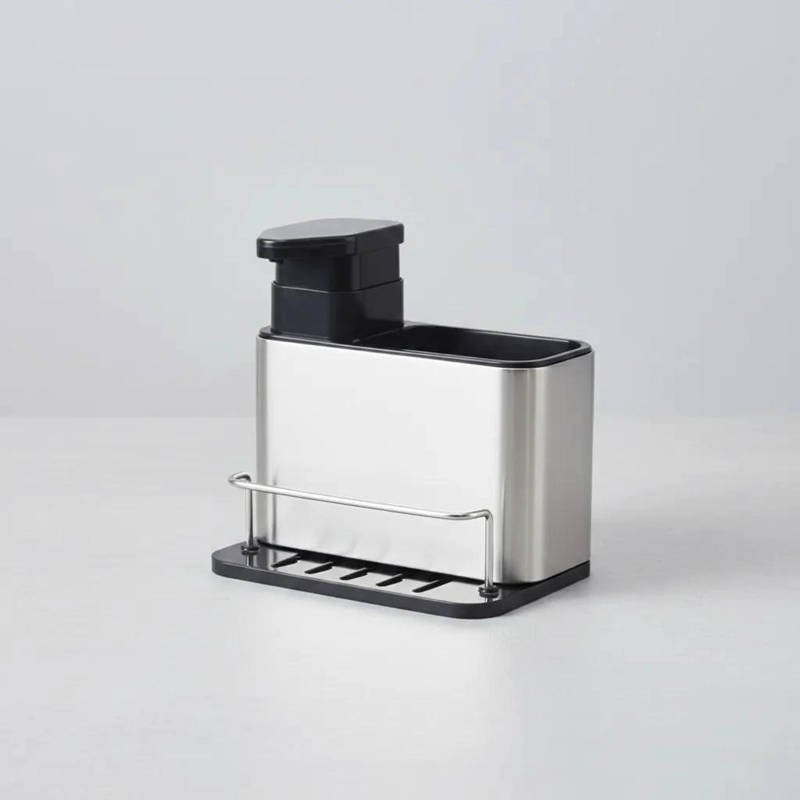 ORGANIZADOR DE LAVAPLATOS DE ACERO INOXIDABLE CON DISPENSADOR - 4