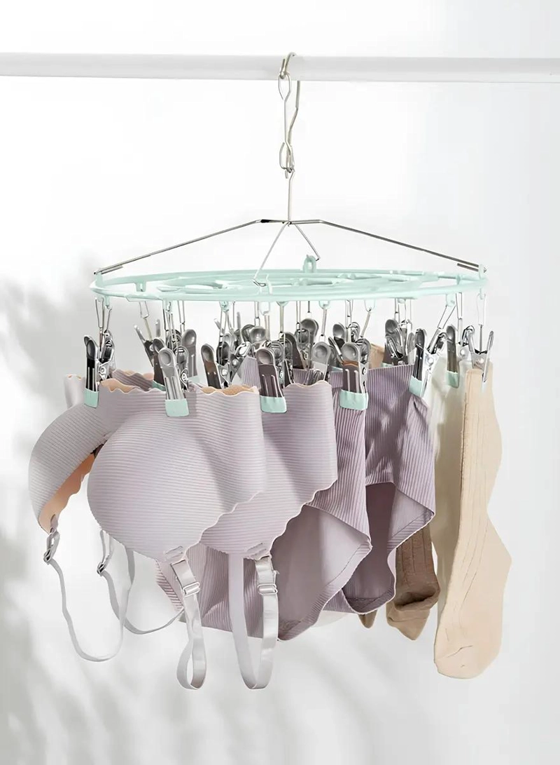 COLGADOR PLEGABLE DE CALCETINES Y ROPA INTERIOR CON 20 CLIPS - 2