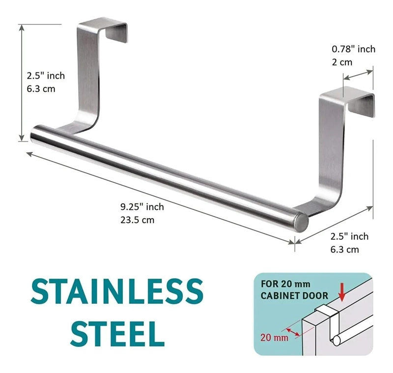 COLGADOR PARA PAÑOS Y TOALLAS DE ACERO INOXIDABLE 23.5 CM - 2