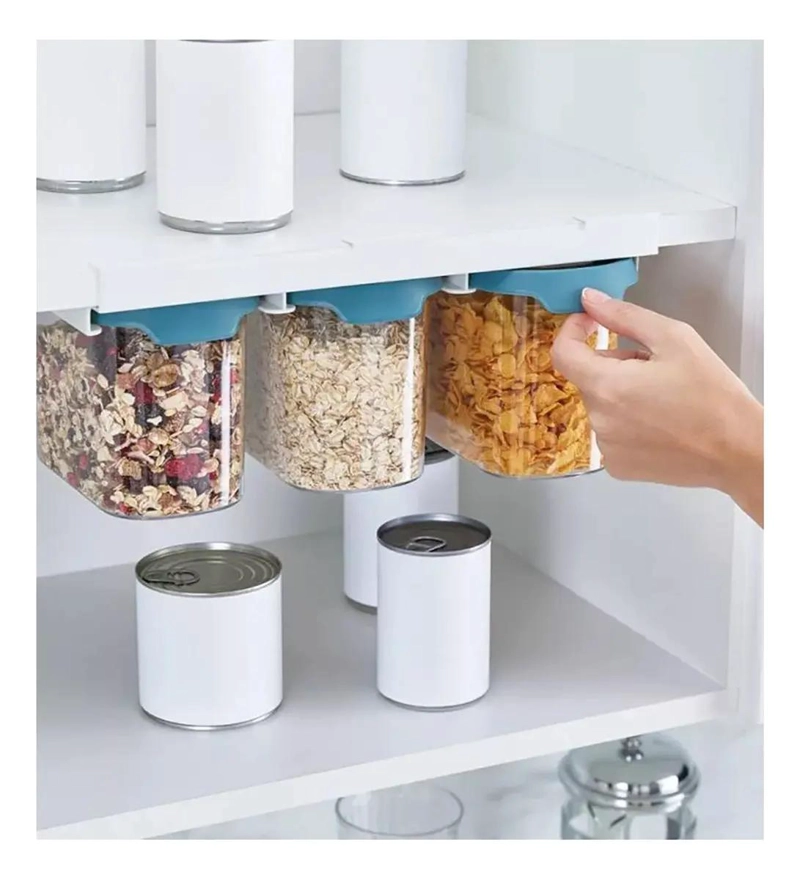PACK DE 3 CONTENEDORES ORGANIZADORES TRANSPARENTES PARA COCINA - 1