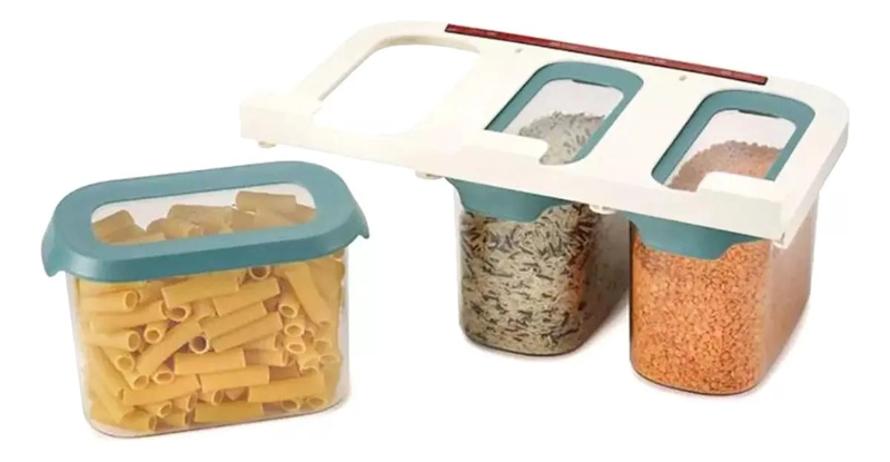 PACK DE 3 CONTENEDORES ORGANIZADORES TRANSPARENTES PARA COCINA - 2
