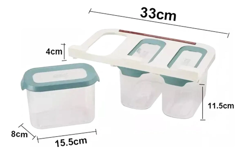 PACK DE 3 CONTENEDORES ORGANIZADORES TRANSPARENTES PARA COCINA - 5