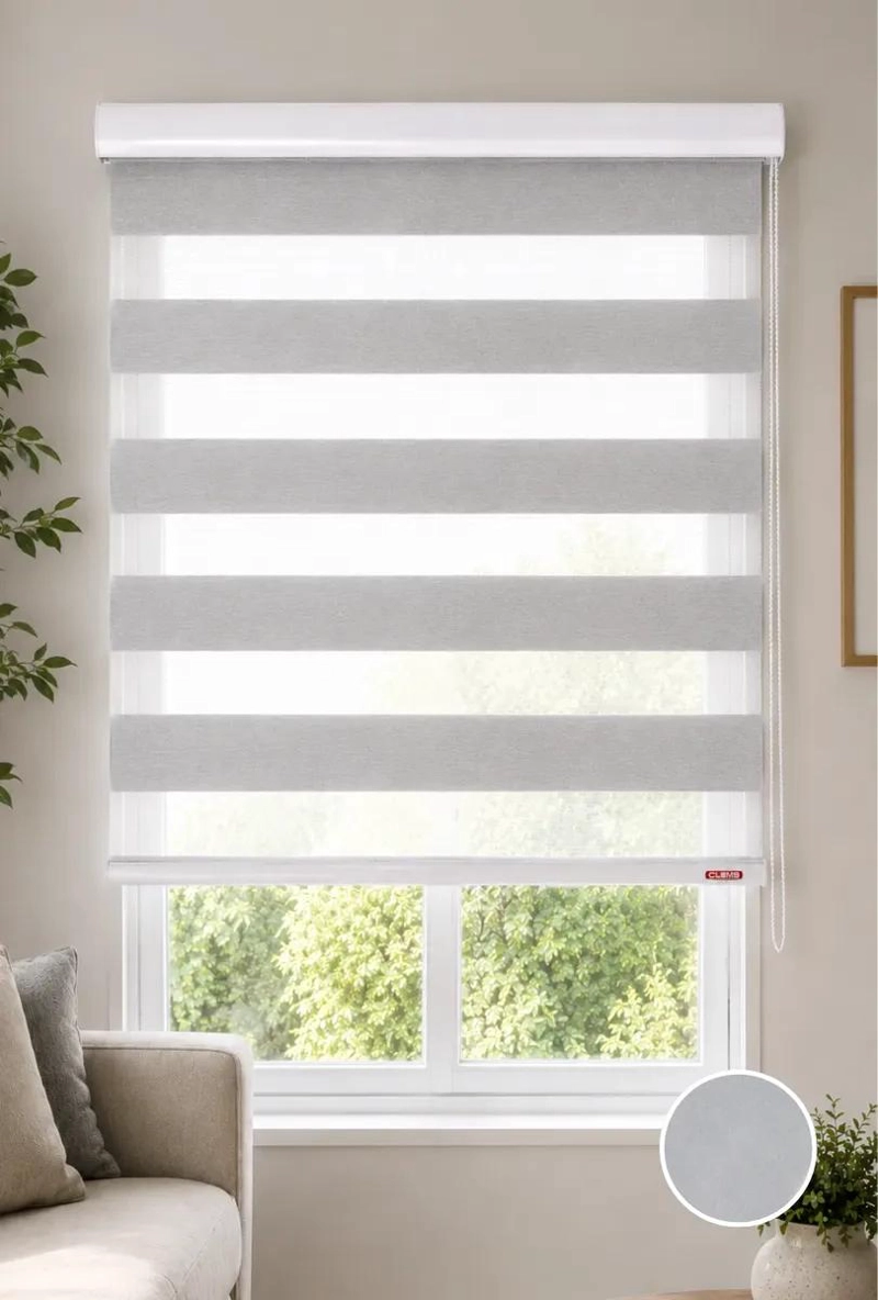 CORTINA ROLLER DUO 090X180 COLOR GRIS PARA CONTROL DE LUZ - 1