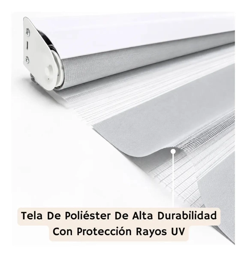 CORTINA ROLLER DUO 090X180 COLOR GRIS PARA CONTROL DE LUZ - 4